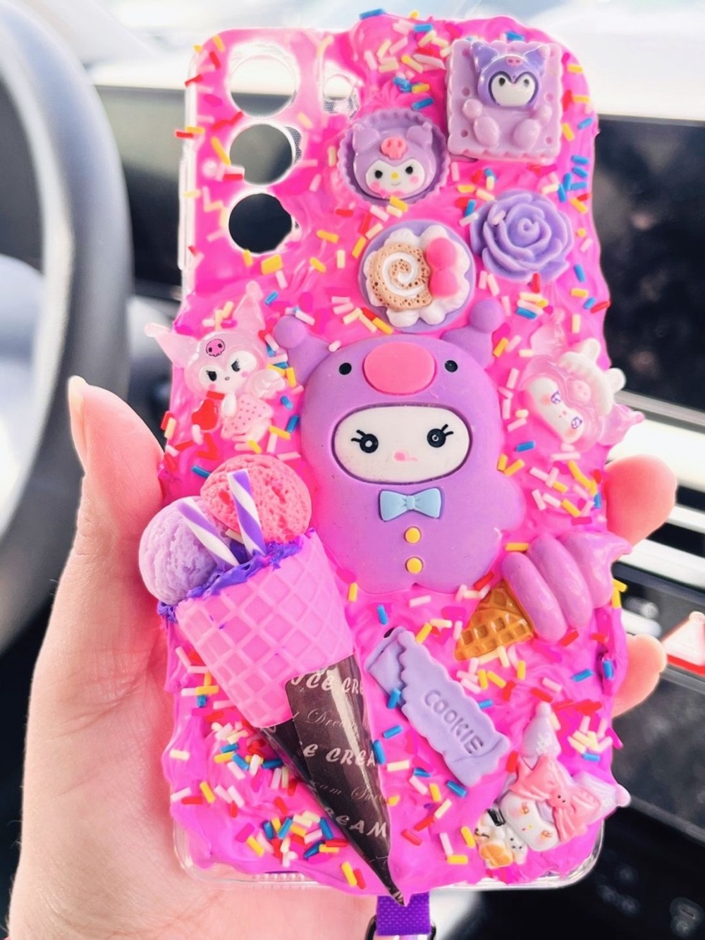 Kuromi Kawaii Decorative Phone Case Handmade